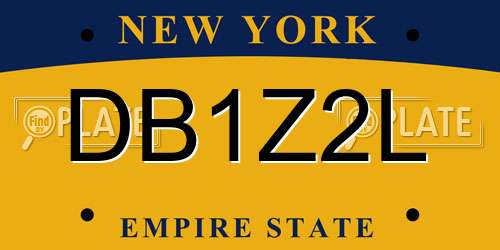 DB1Z2L New York License Plate