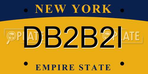 DB2B2I New York License Plate