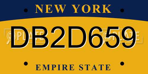 DB2D659 New York License Plate