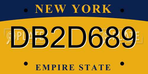 DB2D689 New York License Plate