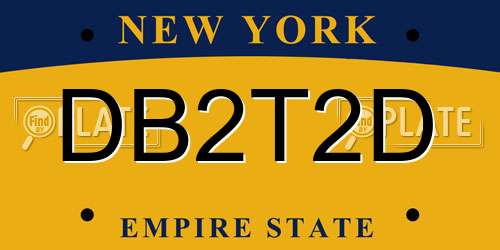 DB2T2D New York License Plate