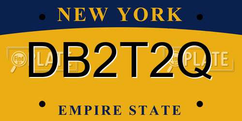 DB2T2Q New York License Plate