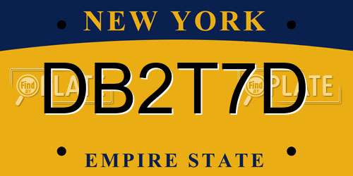 DB2T7D New York License Plate