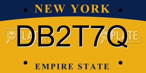 DB2T7Q New York License Plate