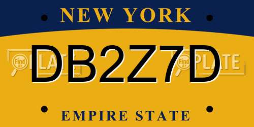 DB2Z7D New York License Plate
