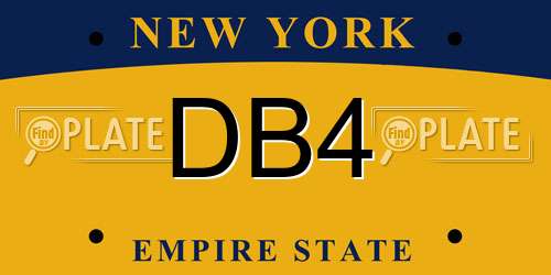 DB4 New York License Plate