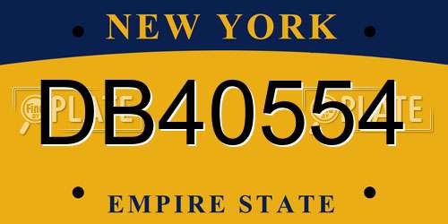 DB40554 New York License Plate