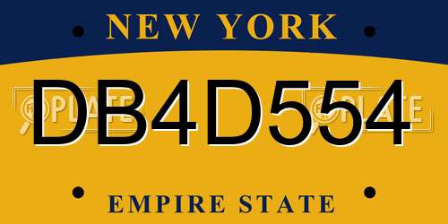 DB4D554 New York License Plate