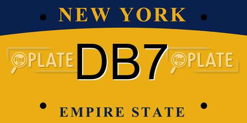 DB7 New York License Plate