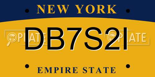 DB7S2I New York License Plate