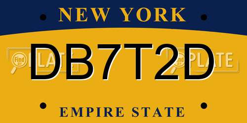 DB7T2D New York License Plate