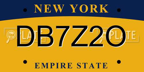 DB7Z2O New York License Plate