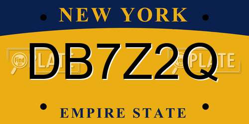 DB7Z2Q New York License Plate