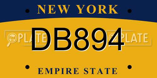 DB894 New York License Plate