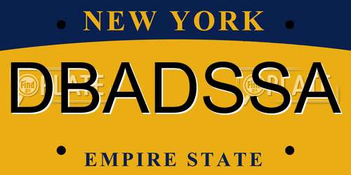 DBADSSA New York License Plate