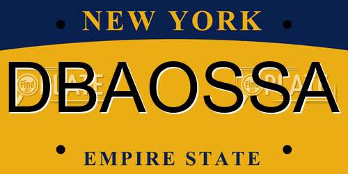 DBAOSSA New York License Plate