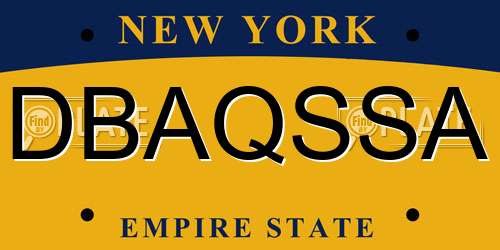 DBAQSSA New York License Plate