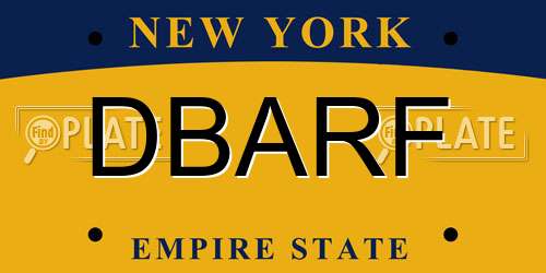 DBARF New York License Plate
