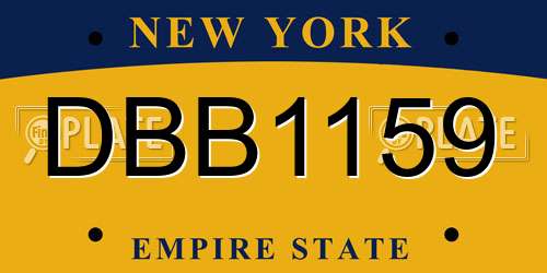 DBB1159 New York License Plate