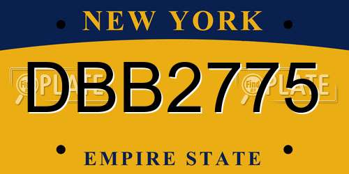 DBB2775 New York License Plate