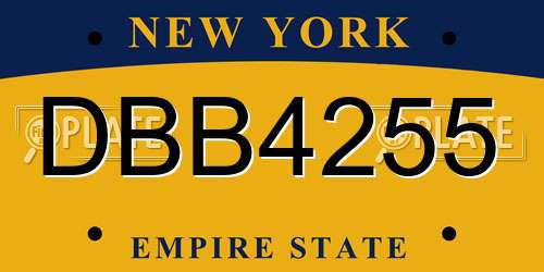 DBB4255 New York License Plate