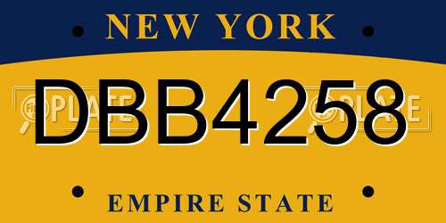 DBB4258 New York License Plate