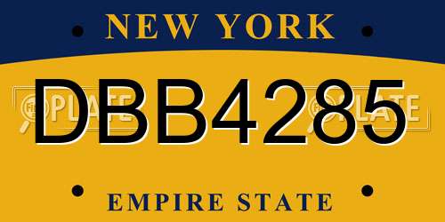DBB4285 New York License Plate