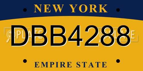DBB4288 New York License Plate