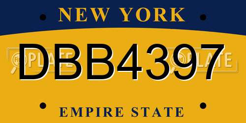DBB4397 New York License Plate