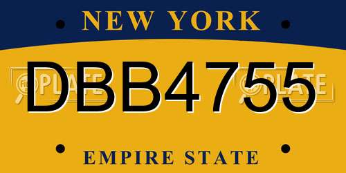 DBB4755 New York License Plate