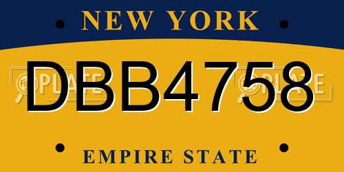 DBB4758 New York License Plate