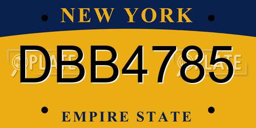 DBB4785 New York License Plate