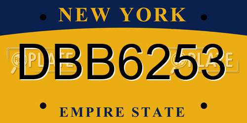 DBB6253 New York License Plate