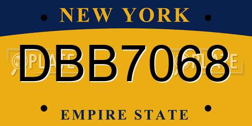 DBB7068 New York License Plate
