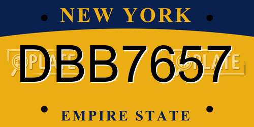 DBB7657 New York License Plate