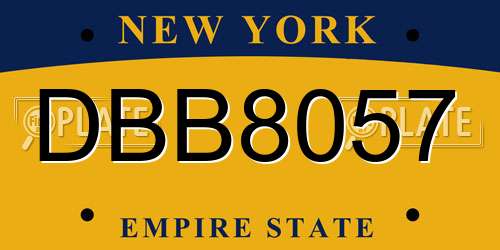 DBB8057 New York License Plate