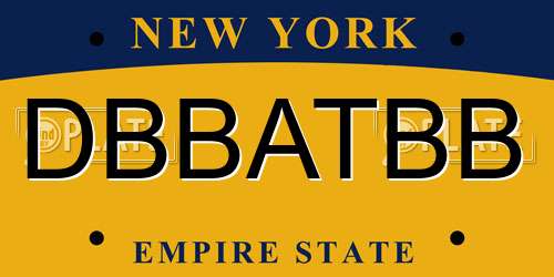 DBBATBB New York License Plate