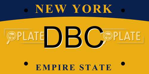 DBC New York License Plate
