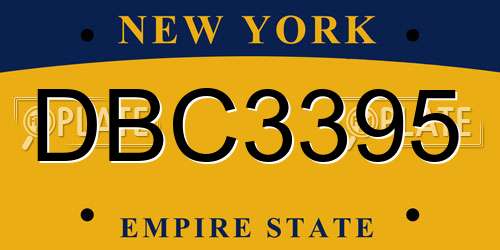 DBC3395 New York License Plate