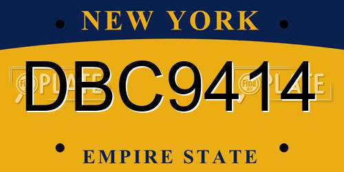 DBC9414 New York License Plate