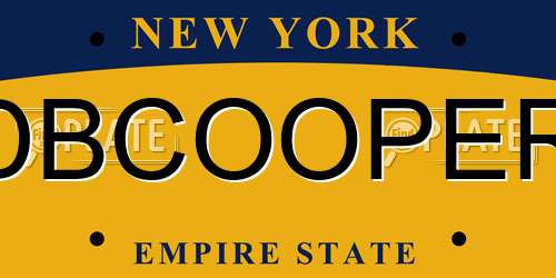DBCOOPER New York License Plate