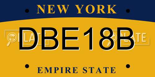DBE18B New York License Plate