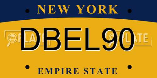 DBEL90 New York License Plate