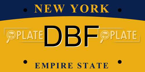 DBF New York License Plate