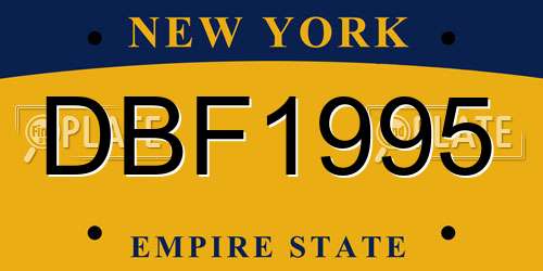 DBF1995 New York License Plate