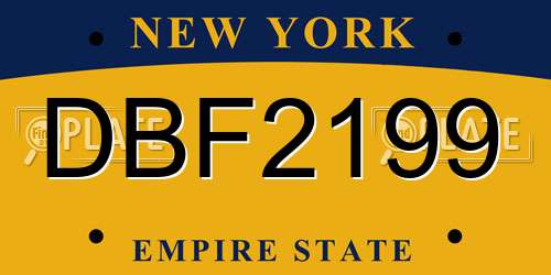 DBF2199 New York License Plate