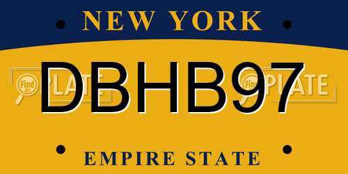 DBHB97 New York License Plate
