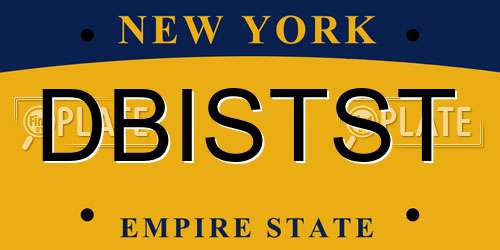 DBISTST New York License Plate