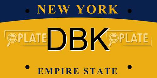 DBK New York License Plate