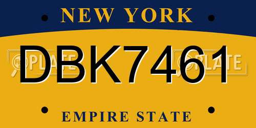 DBK7461 New York License Plate